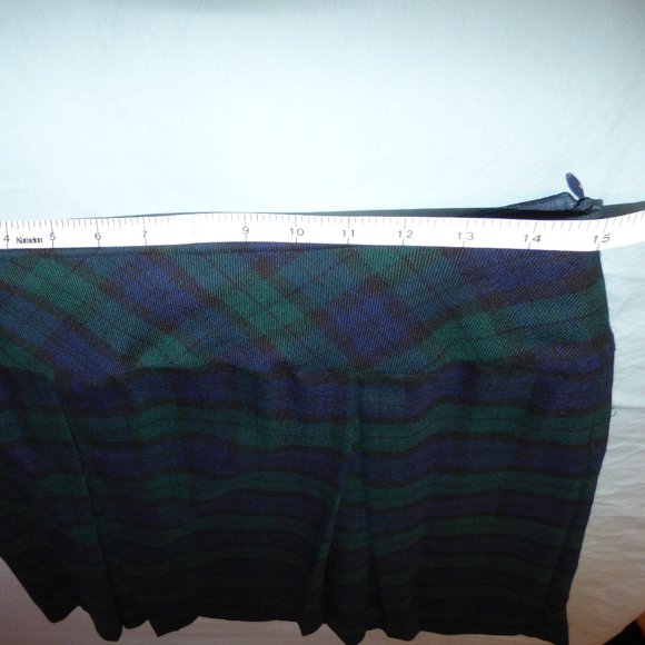 Green / blue / black check Pendleton skirt US10 - Picture 4 of 8